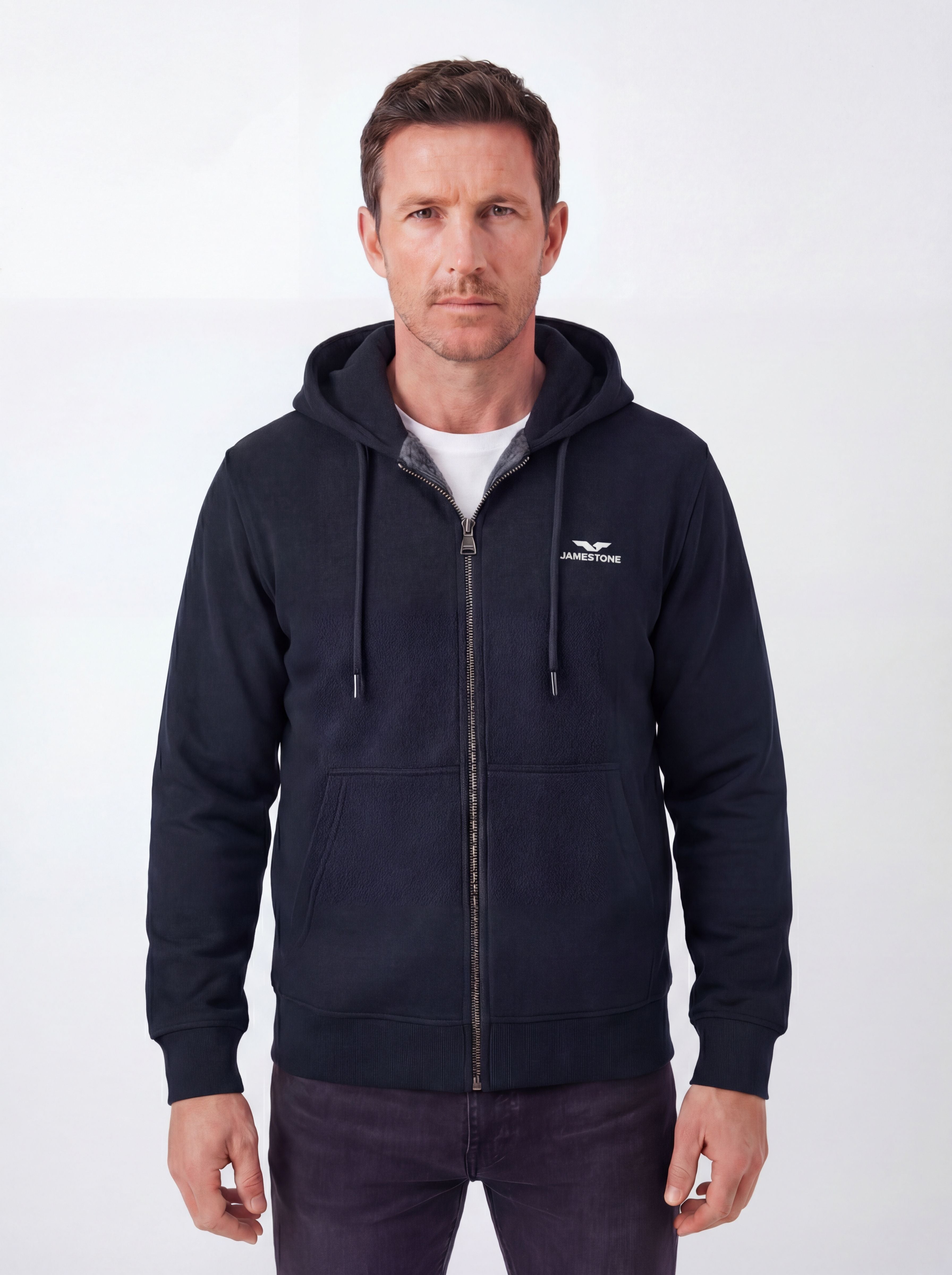Hoodie zippé en piqué doublé polaire - JS Arctic