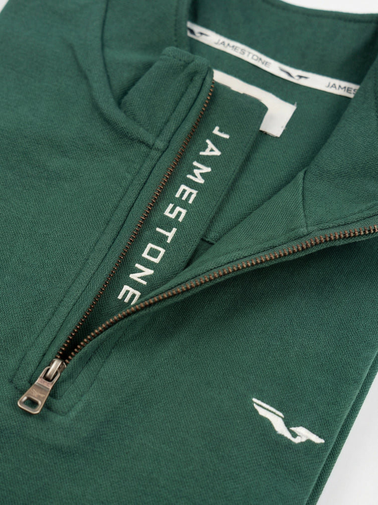 Pull demi-zip Jamestone – JS Ashford (100% coton piqué)