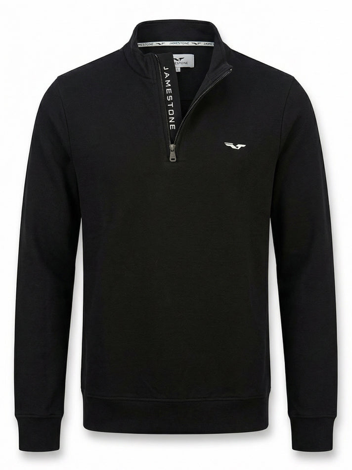 Pull demi-zip Jamestone – JS Ashford (100% coton piqué)