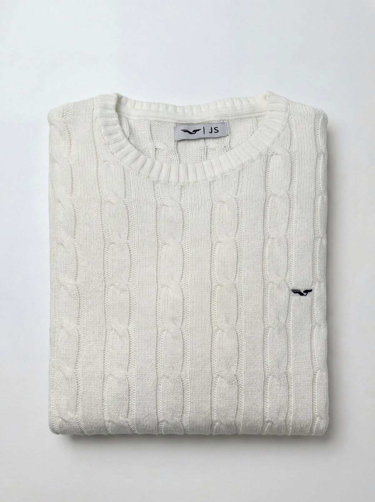 Tricot maille Torsadé 100% coton (Col rond) - JS Winchester