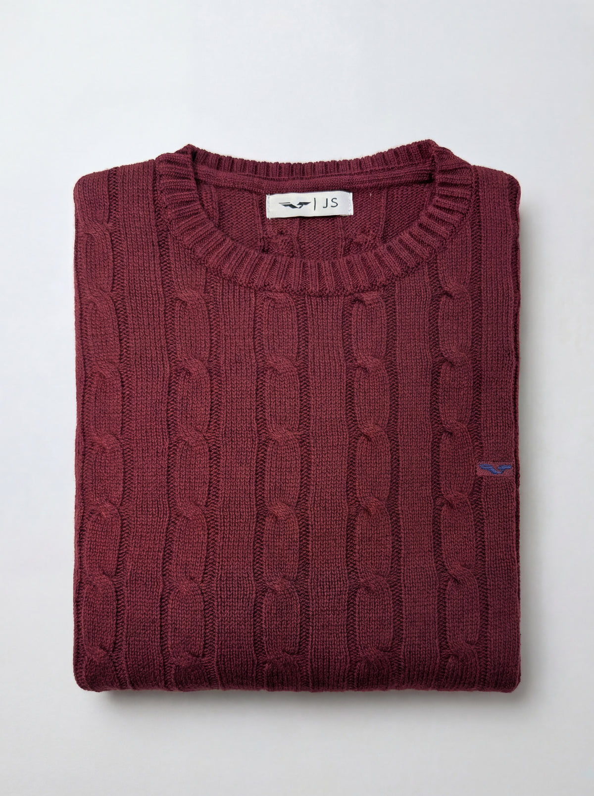 Tricot maille Torsadé 100% coton (Col rond) - JS Winchester