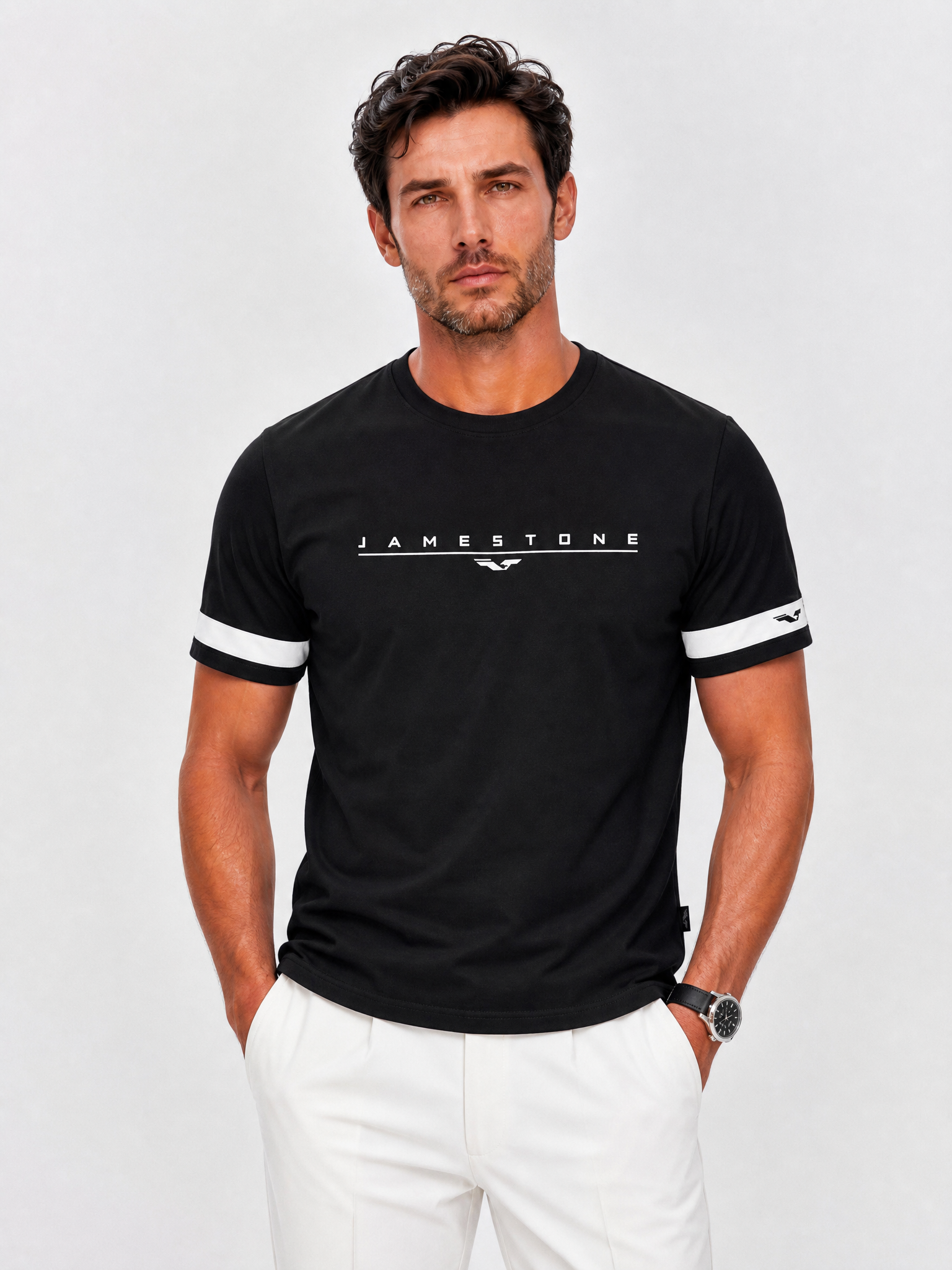 Ensemble - T-shirt JS Signature + Jeans Eagle Stone Gris + Mocassins 100% Daim (-15%)