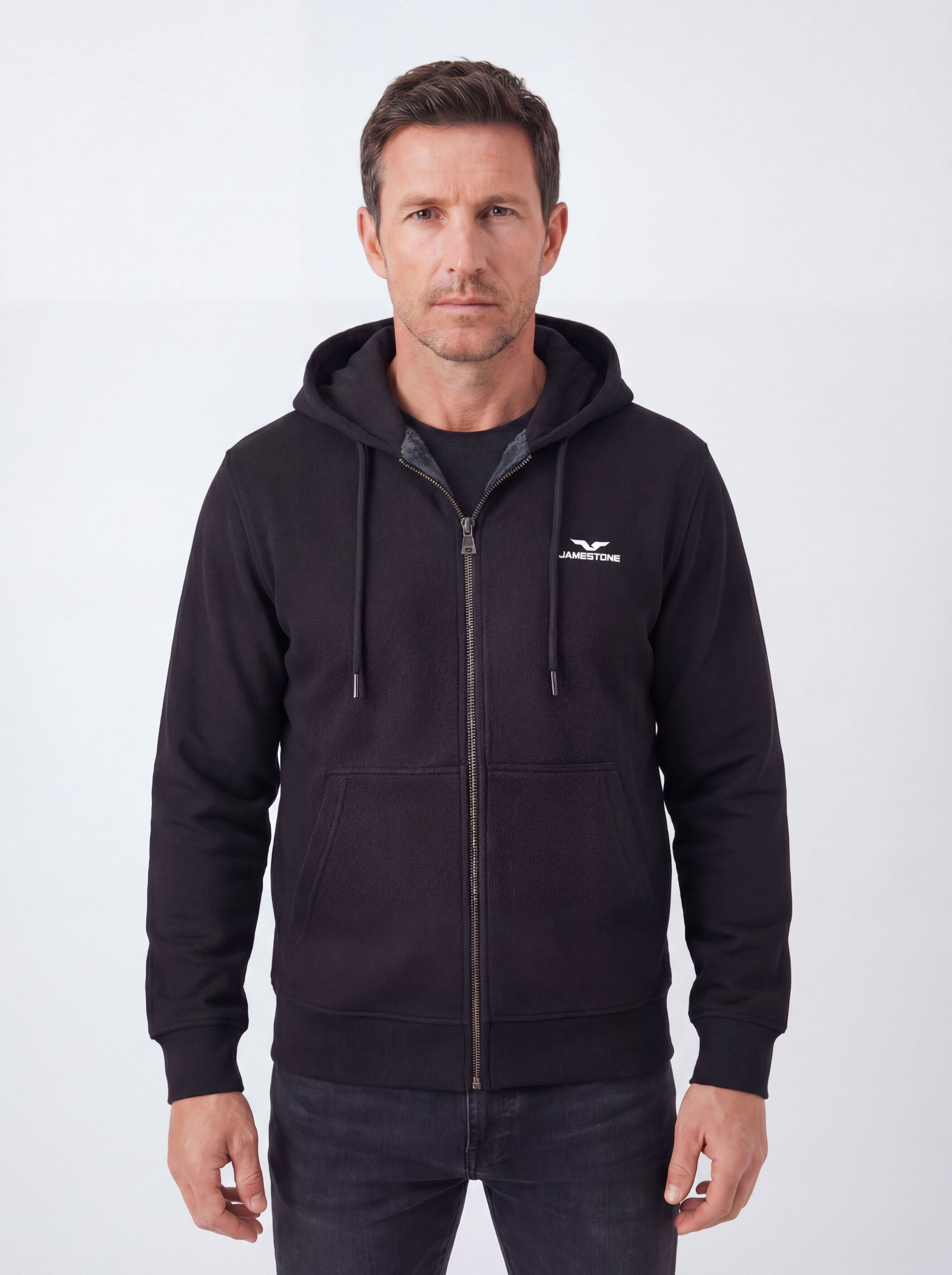 Hoodie zippé en piqué doublé polaire - JS Arctic