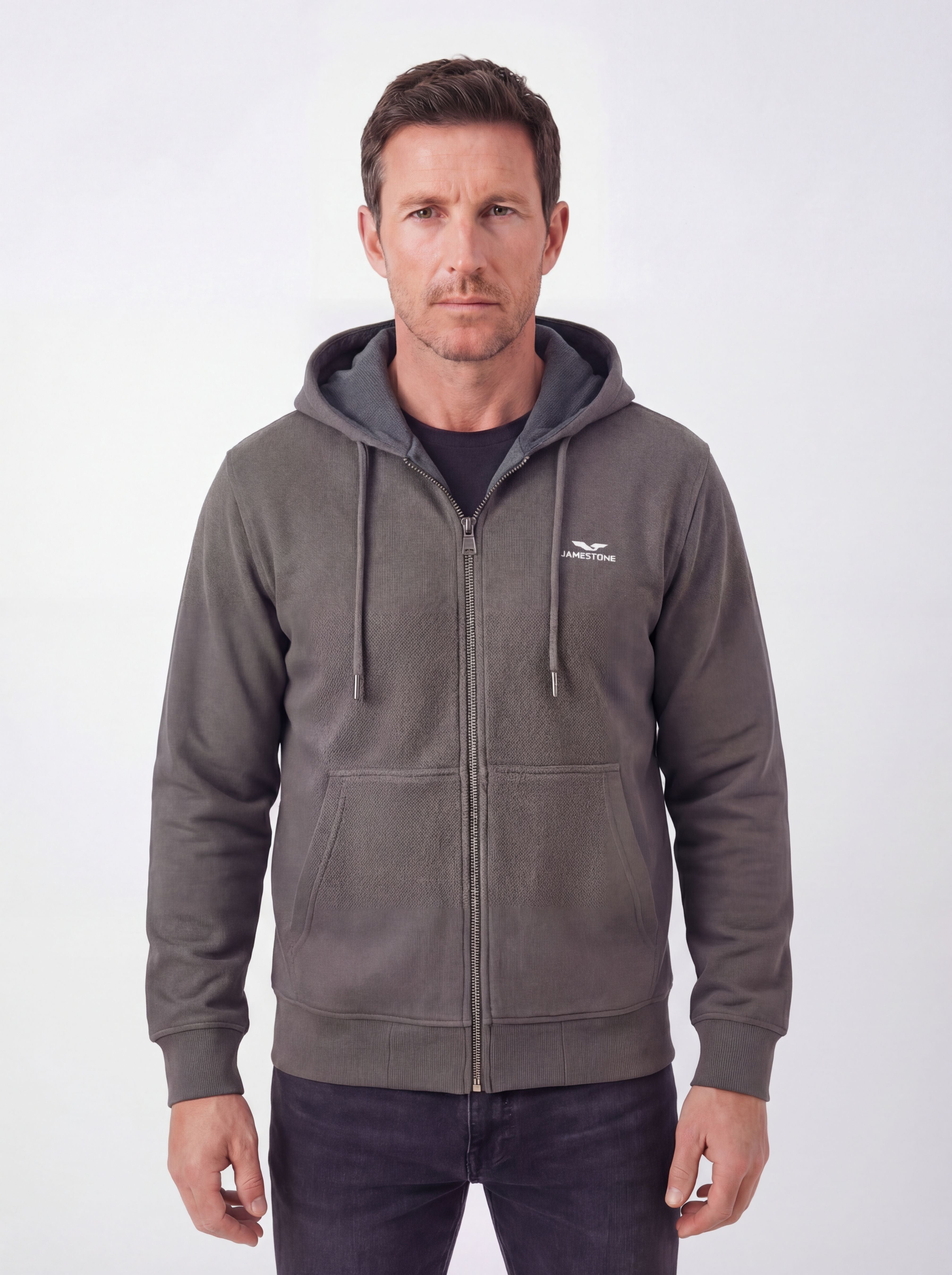 Hoodie zippé en piqué doublé polaire - JS Arctic