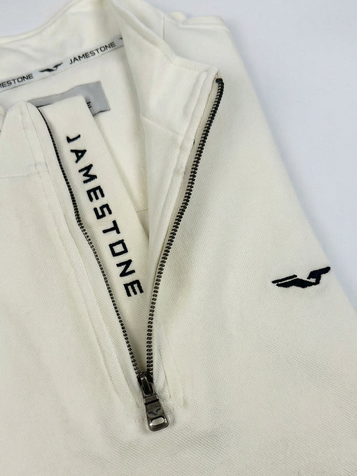 Pull demi-zip Jamestone – JS Ashford (100% coton piqué)