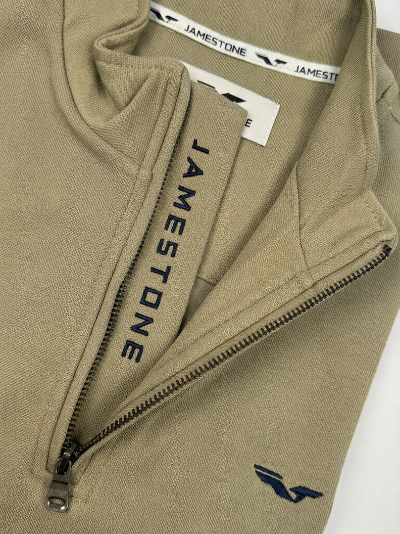 Pull demi-zip Jamestone – JS Ashford (100% coton piqué)
