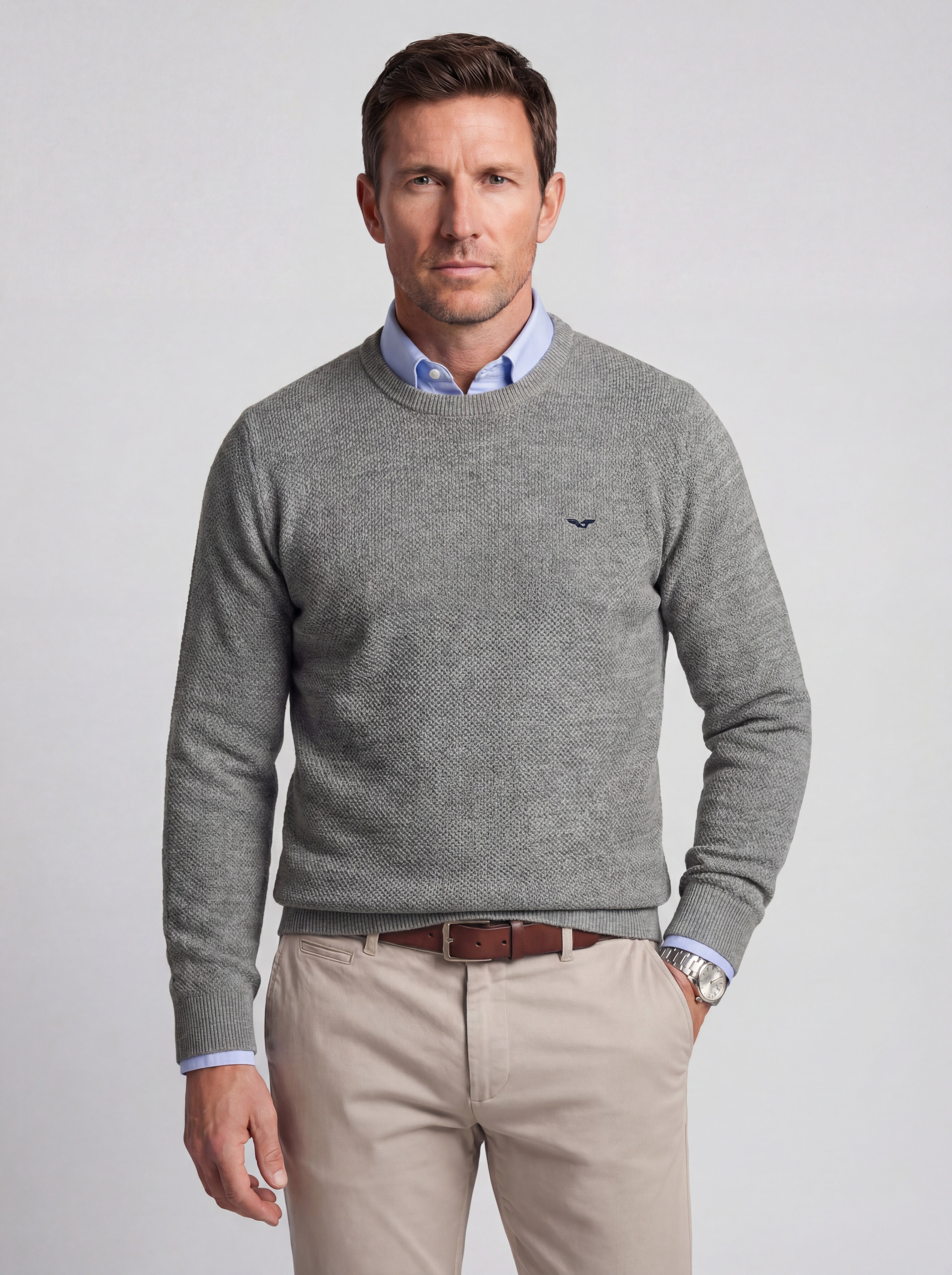 Tricot maille piquée 100% coton (Col rond) - JS Kingsley