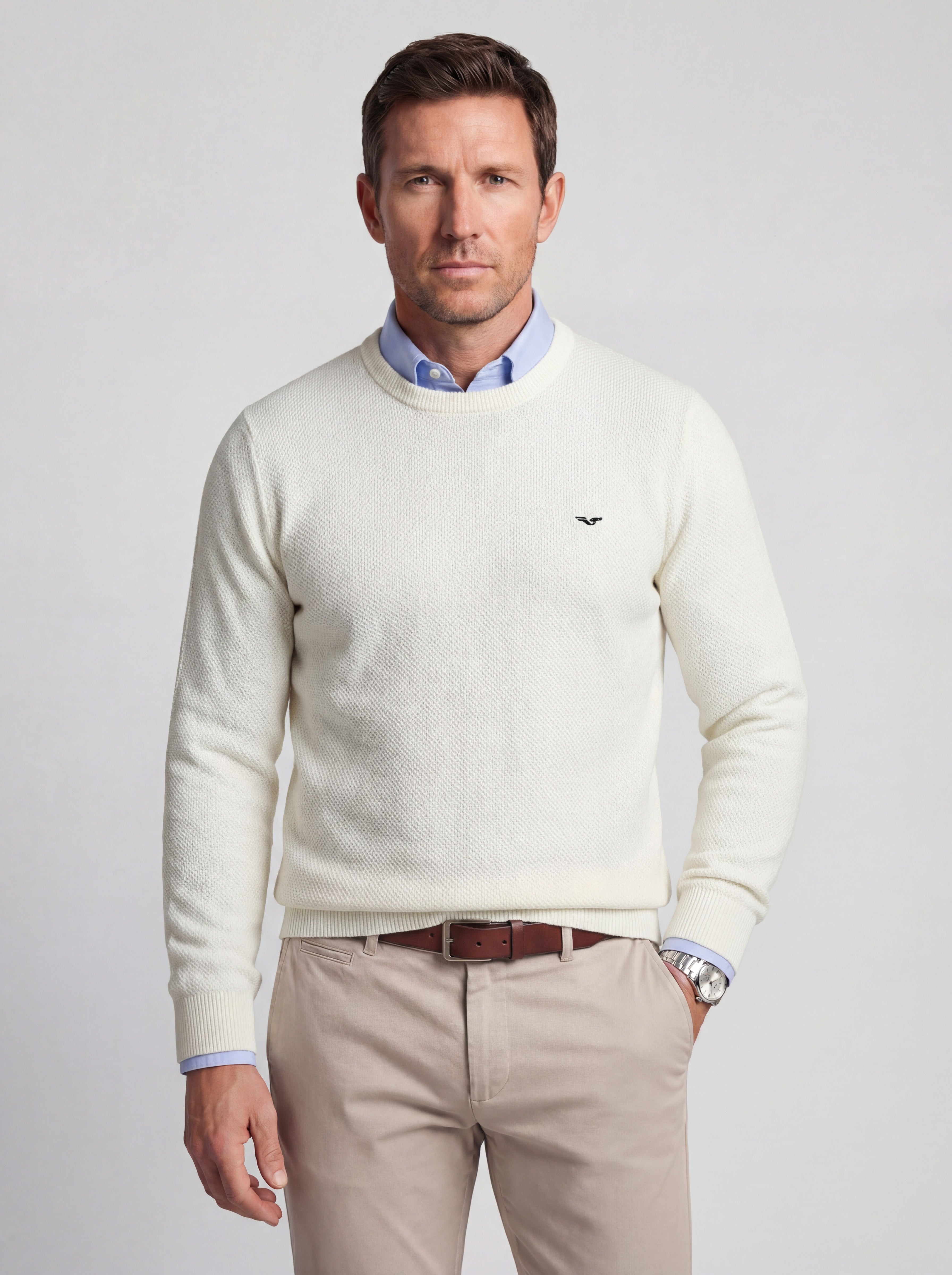 Tricot maille piquée 100% coton (Col rond) - JS Kingsley